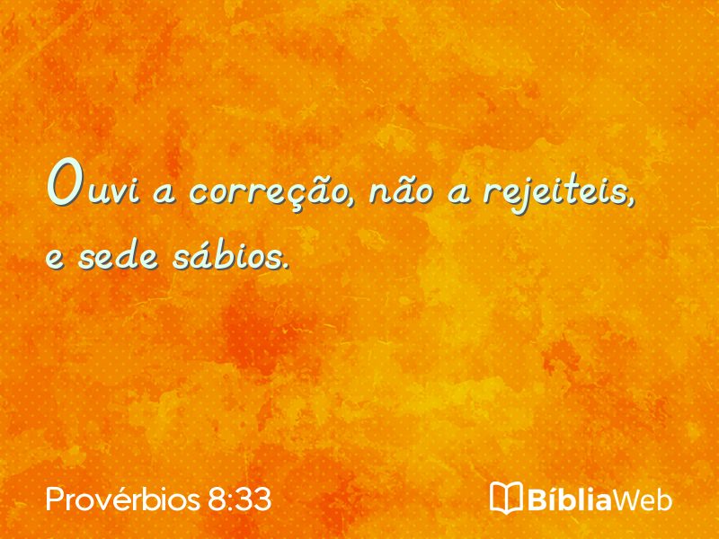 Provérbios 8:33 em imagem para compartilhar