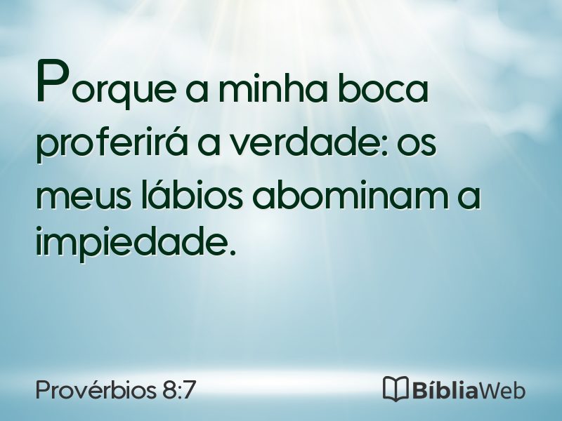 Provérbios 8:7 em imagem para compartilhar