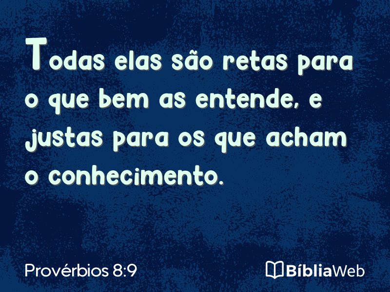 Provérbios 8:9 em imagem para compartilhar