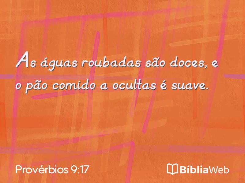 Provérbios 9:17 em imagem para compartilhar