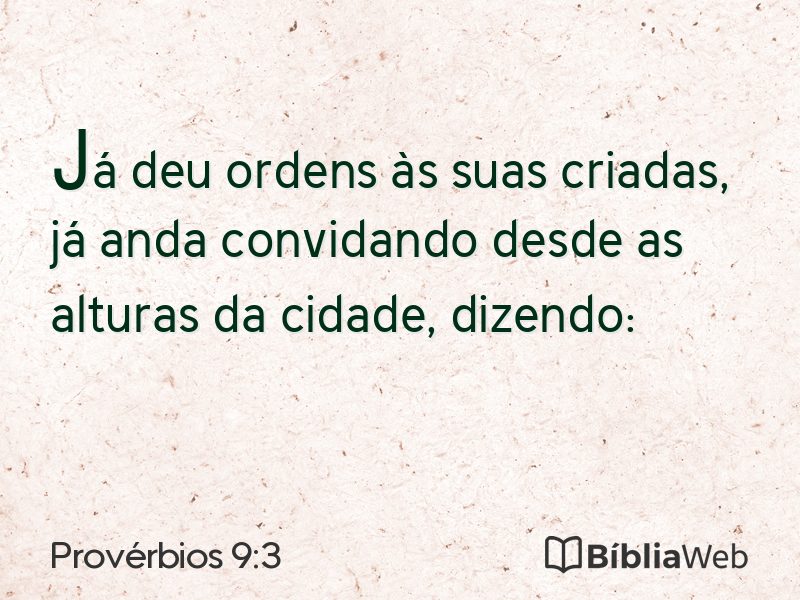Provérbios 9:3 em imagem para compartilhar