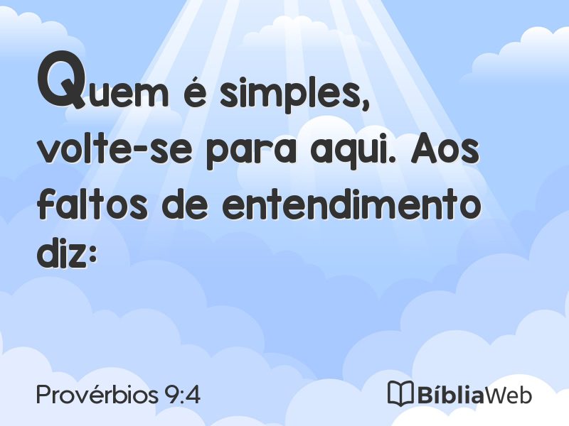 Provérbios 9:4 em imagem para compartilhar
