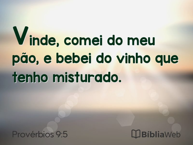 Provérbios 9:5 em imagem para compartilhar