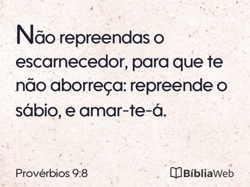 Provérbios 9:8 em imagem para compartilhar