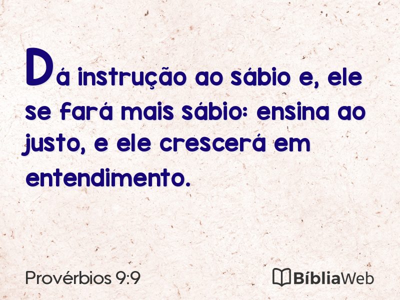 Provérbios 9:9 em imagem para compartilhar