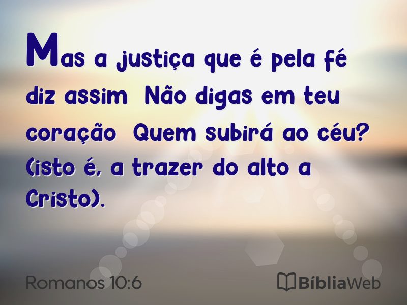 Romanos 10:6 em imagem para compartilhar
