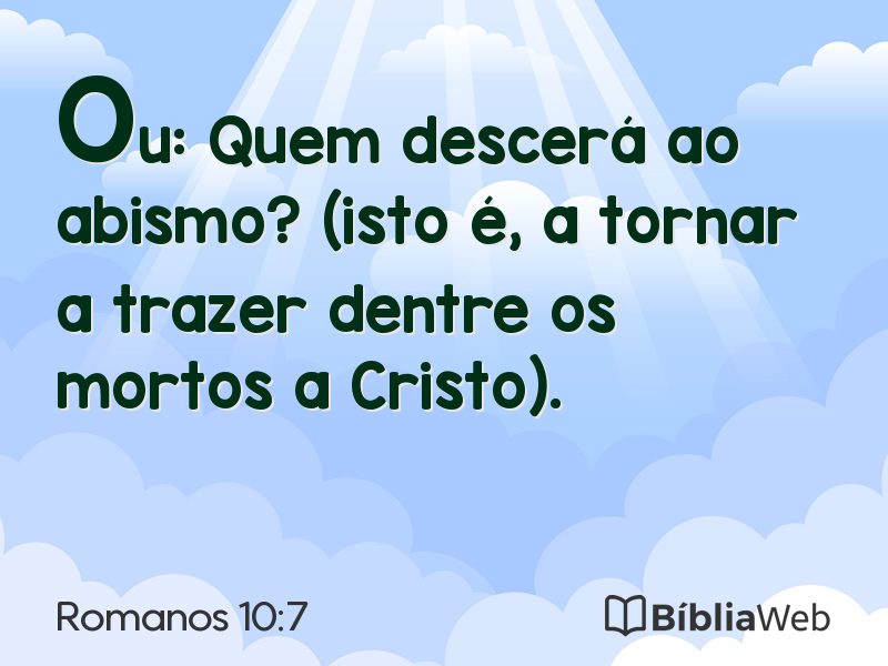 Romanos 10:7 em imagem para compartilhar