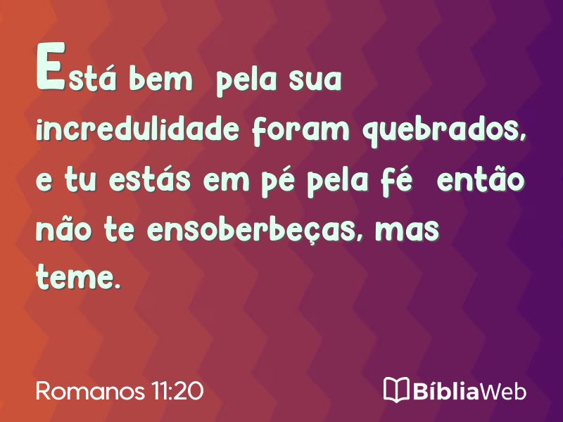 Romanos 11:20 em imagem para compartilhar
