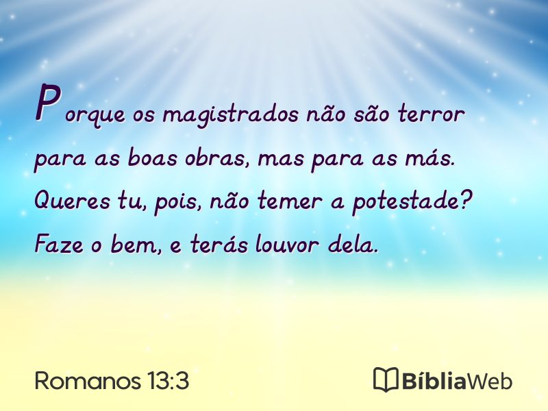 Romanos 13:3 em imagem para compartilhar
