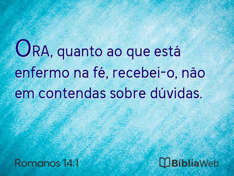 Romanos 14:1 em imagem para compartilhar