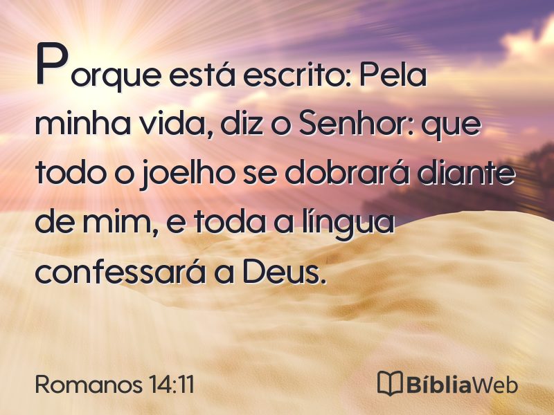 Romanos 14:11 em imagem para compartilhar