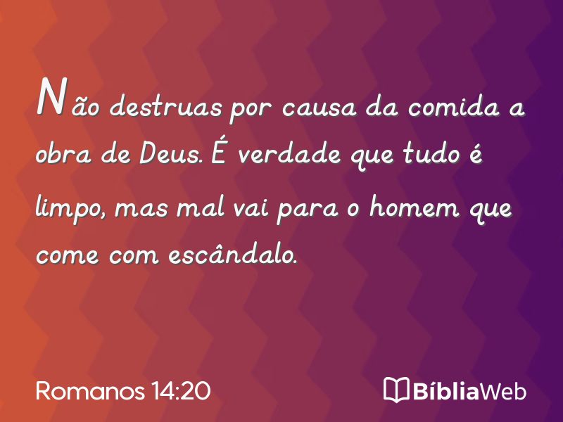 Romanos 14:20 em imagem para compartilhar