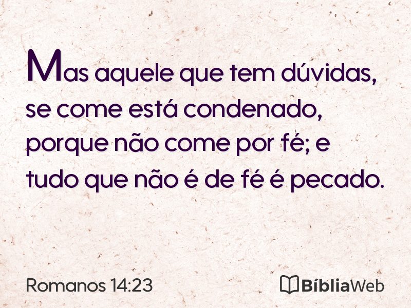 Romanos 14:23 em imagem para compartilhar