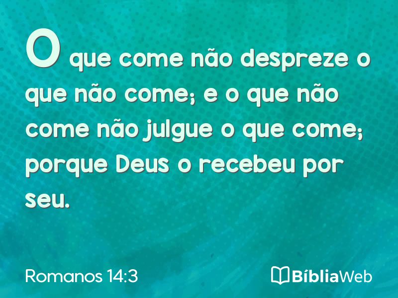 Romanos 14:3 em imagem para compartilhar
