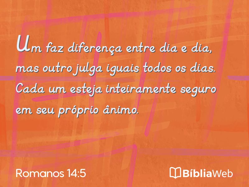 Romanos 14:5 em imagem para compartilhar