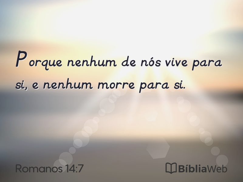 Romanos 14:7 em imagem para compartilhar