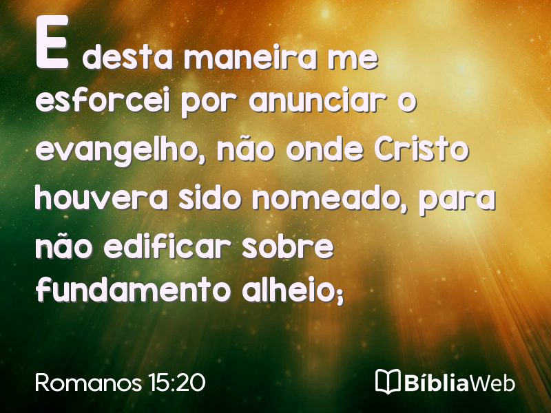Romanos 15:20 em imagem para compartilhar