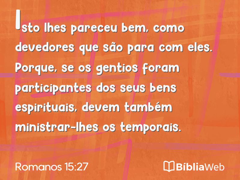 Romanos 15:27 em imagem para compartilhar
