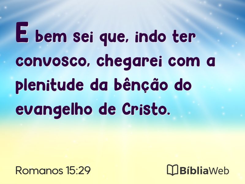 Romanos 15:29 em imagem para compartilhar