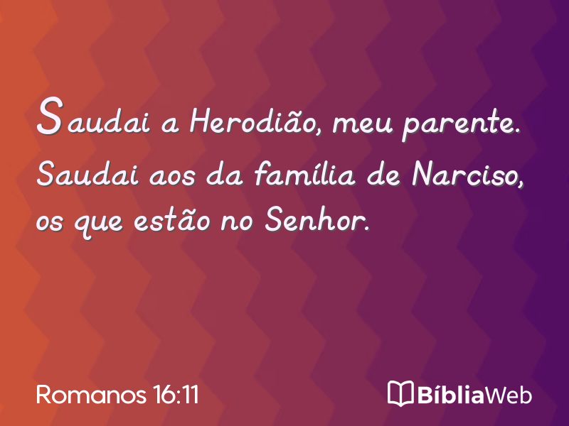 Romanos 16:11 em imagem para compartilhar