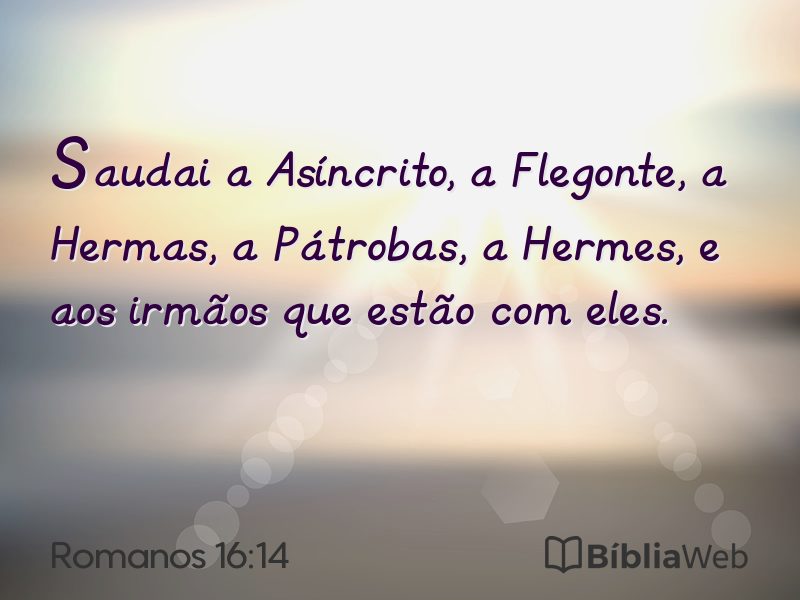 Romanos 16:14 em imagem para compartilhar