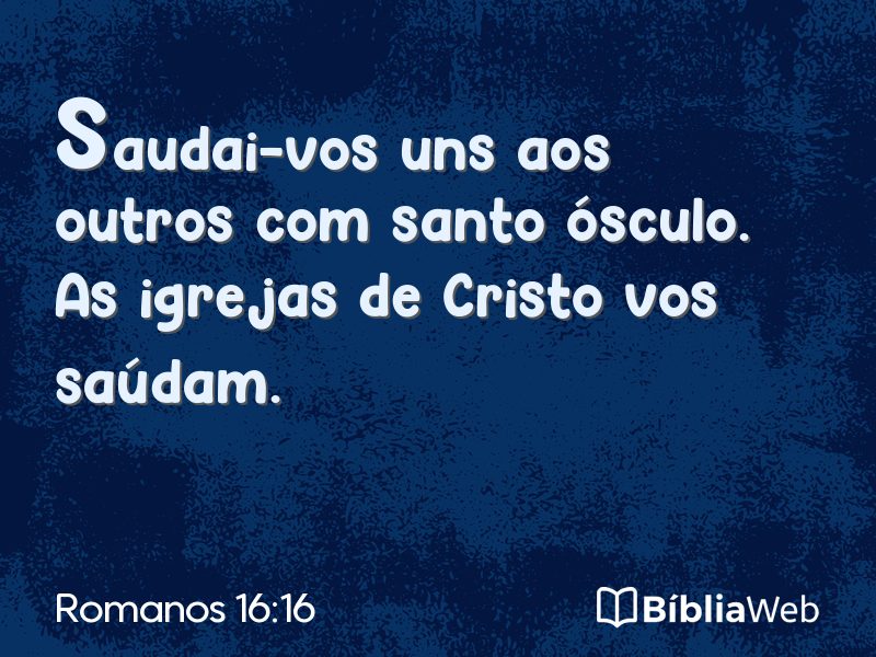 Romanos 16:16 em imagem para compartilhar