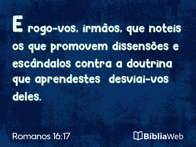 Romanos 16:17 em imagem para compartilhar