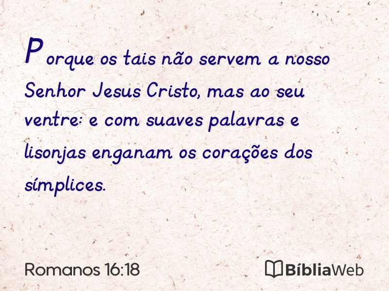 Romanos 16:18 em imagem para compartilhar
