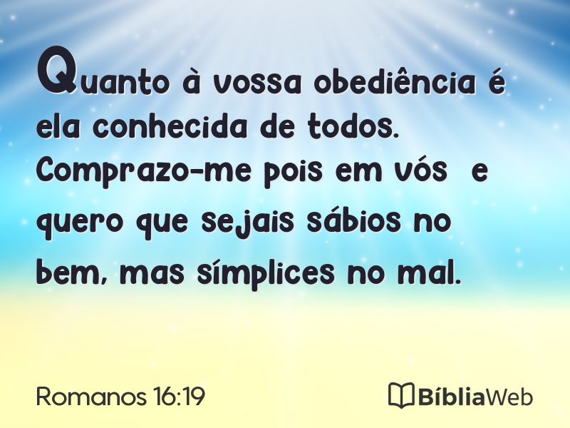 Romanos 16:19 em imagem para compartilhar