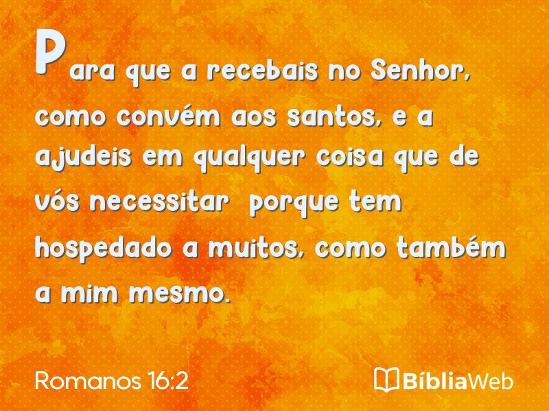 Romanos 16:2 em imagem para compartilhar