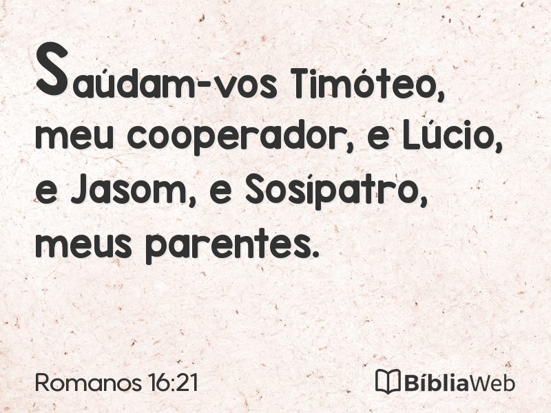 Romanos 16:21 em imagem para compartilhar