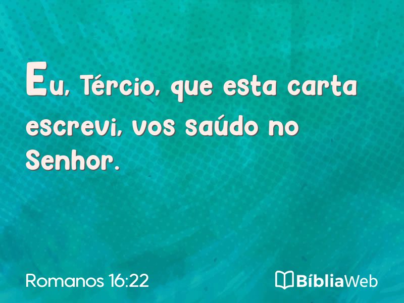 Romanos 16:22 em imagem para compartilhar