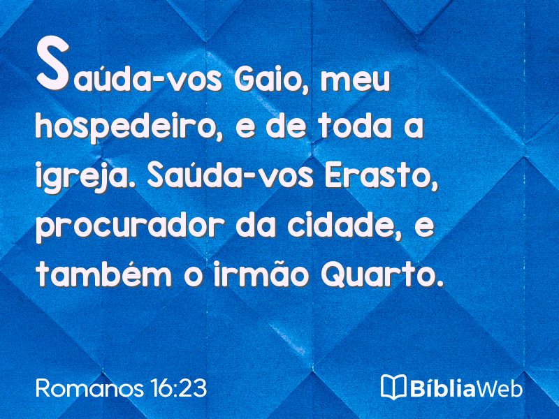 Romanos 16:23 em imagem para compartilhar