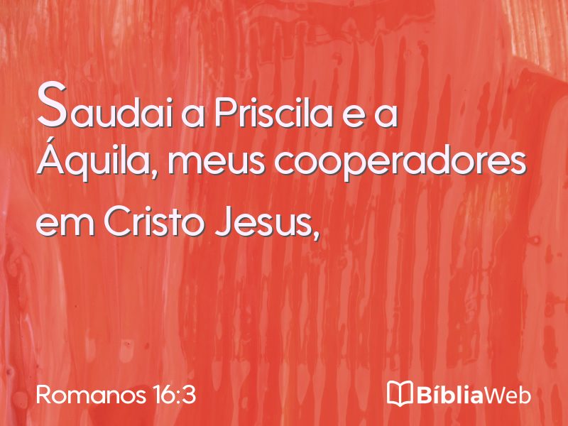 Romanos 16:3 em imagem para compartilhar