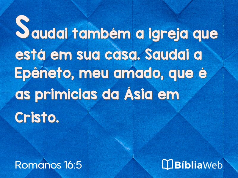 Romanos 16:5 em imagem para compartilhar
