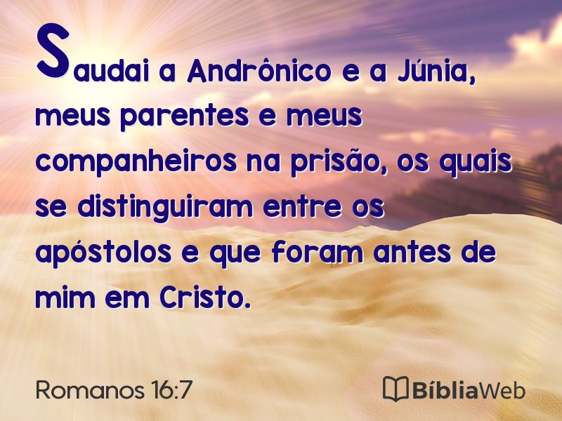 Romanos 16:7 em imagem para compartilhar