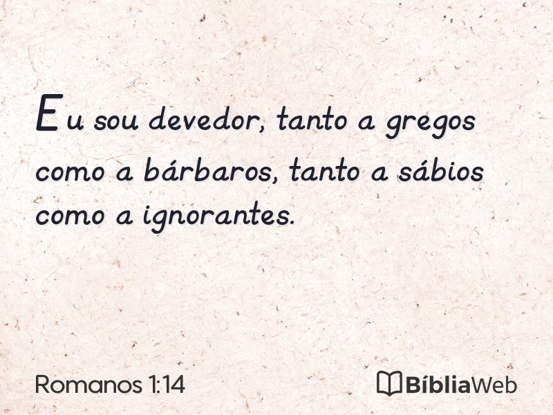 Romanos 1:14 em imagem para compartilhar