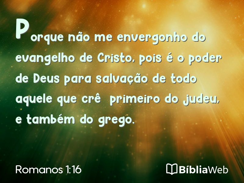 Romanos 1:16 em imagem para compartilhar