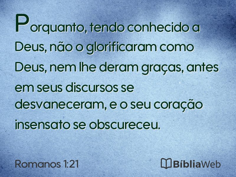 Romanos 1:21 em imagem para compartilhar