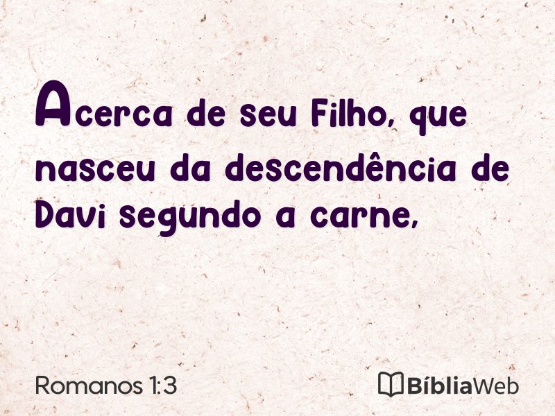 Romanos 1:3 em imagem para compartilhar