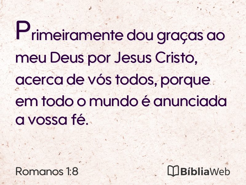 Romanos 1:8 em imagem para compartilhar