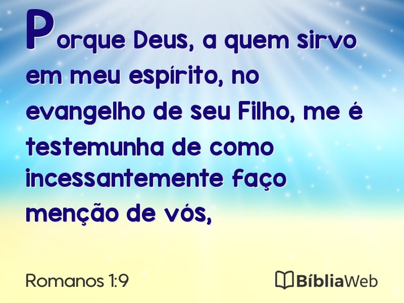 Romanos 1:9 em imagem para compartilhar