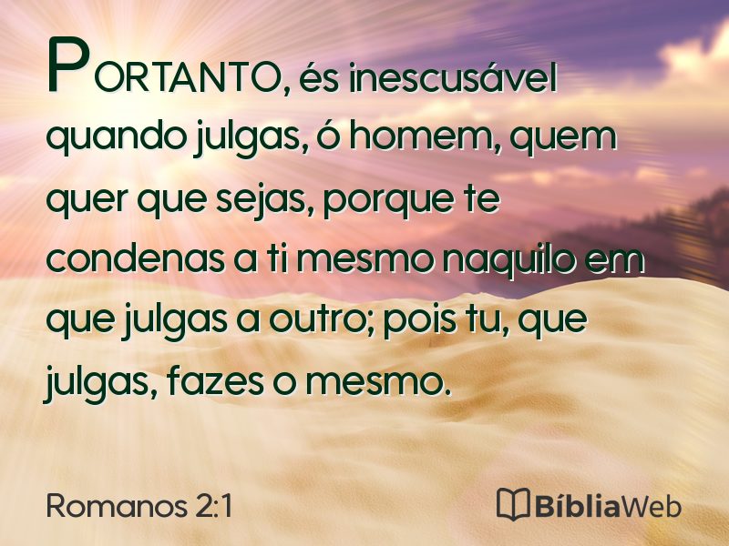 Romanos 2:1 em imagem para compartilhar