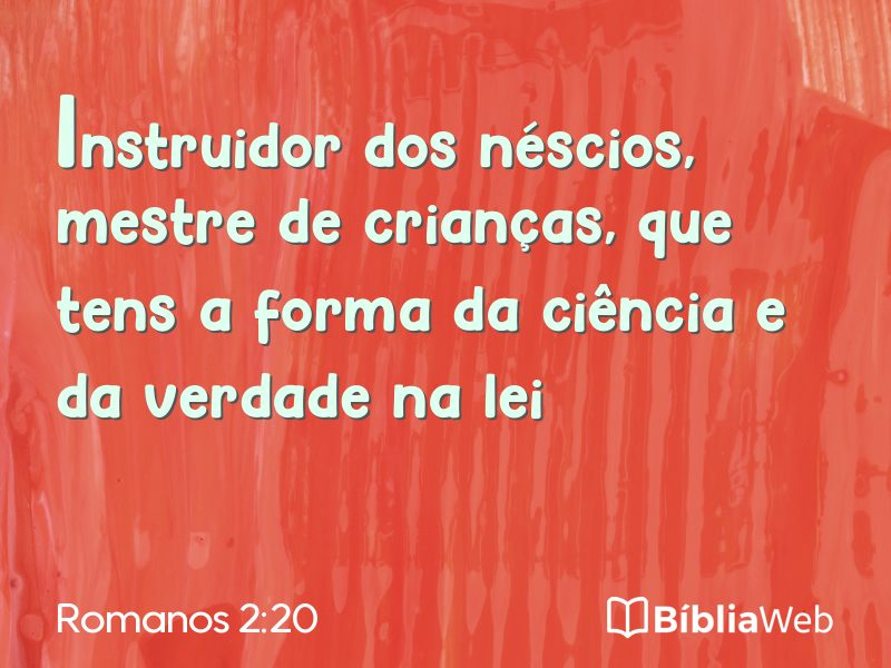 Romanos 2:20 em imagem para compartilhar