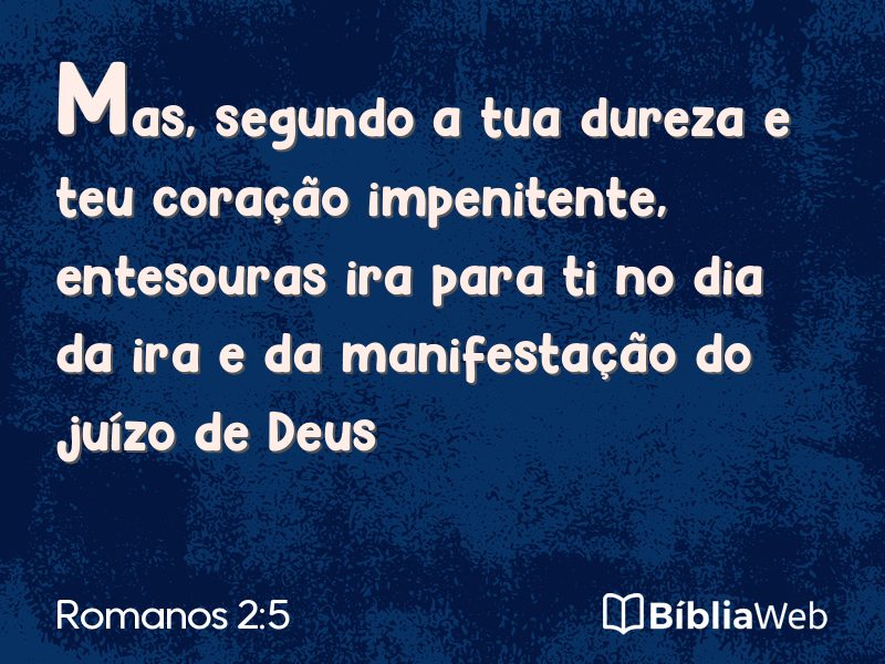 Romanos 2:5 em imagem para compartilhar