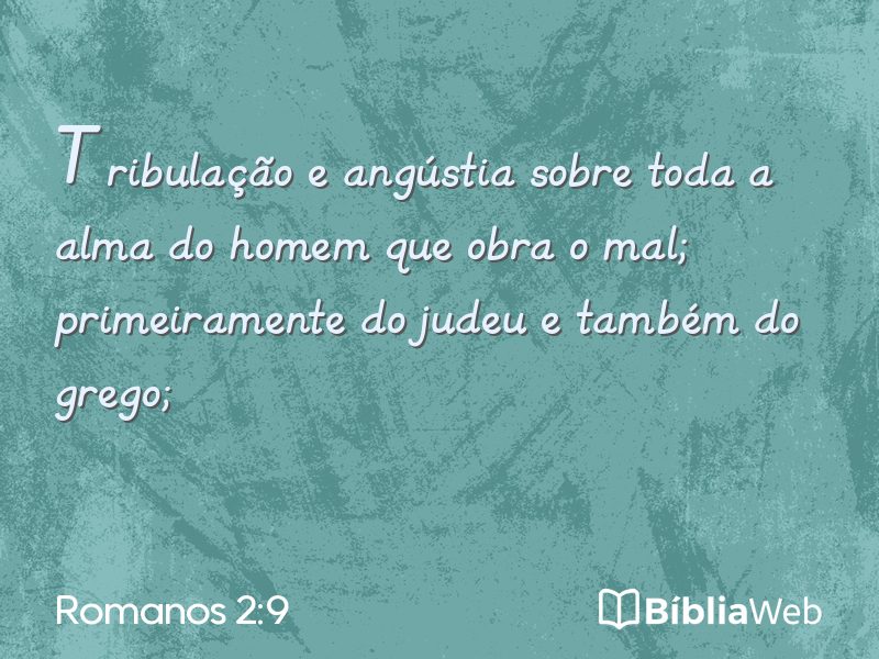 Romanos 2:9 em imagem para compartilhar