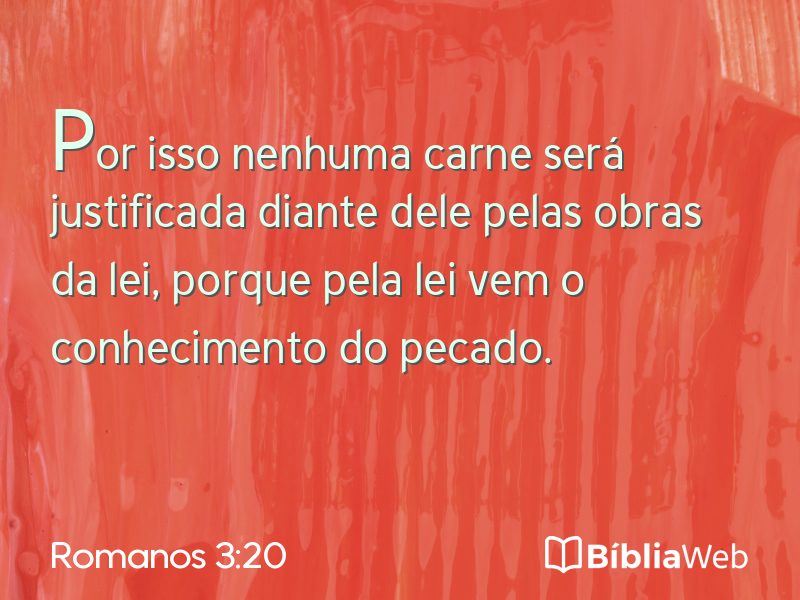 Romanos 3:20 em imagem para compartilhar