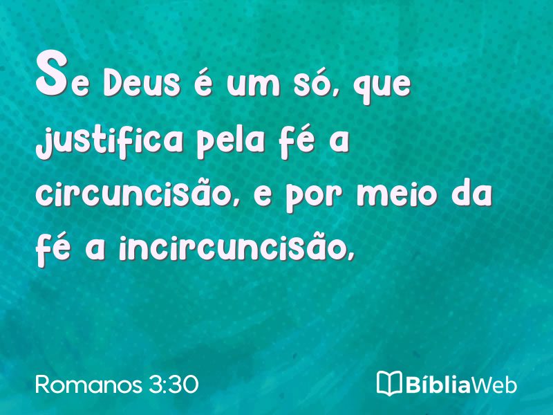 Romanos 3:30 em imagem para compartilhar