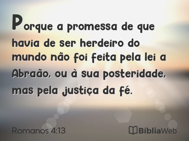 Romanos 4:13 em imagem para compartilhar