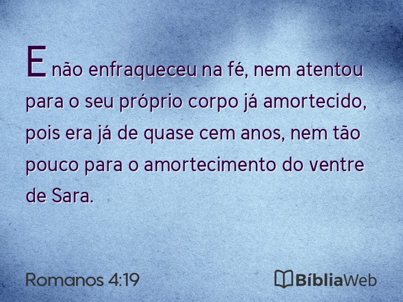 Romanos 4:19 em imagem para compartilhar
